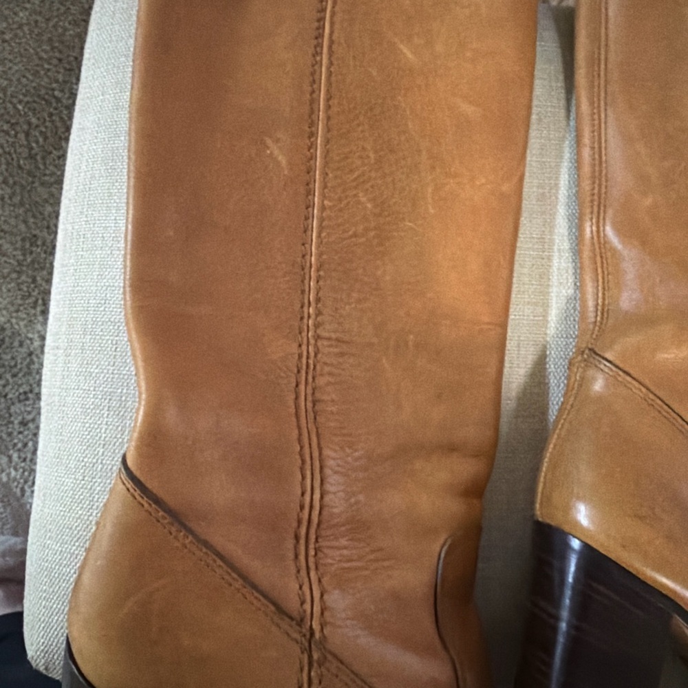 Charles David Made In Italy Banana Camel Leather Pullon Boots Vero Cuoio Size 8 - Picture 6 of 9